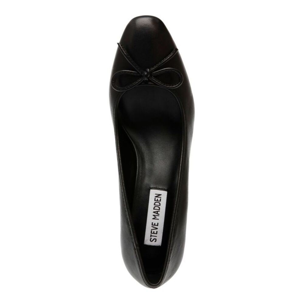STEVE MADDEN Womens Black Cohen Almond Toe Block Heel Slip On Pumps Shoes 7 M - Picture 3 of 4